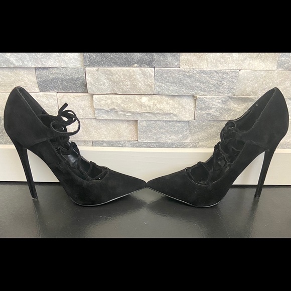 Shiekh Velvet Lace-Up Heels - Picture 2 of 7